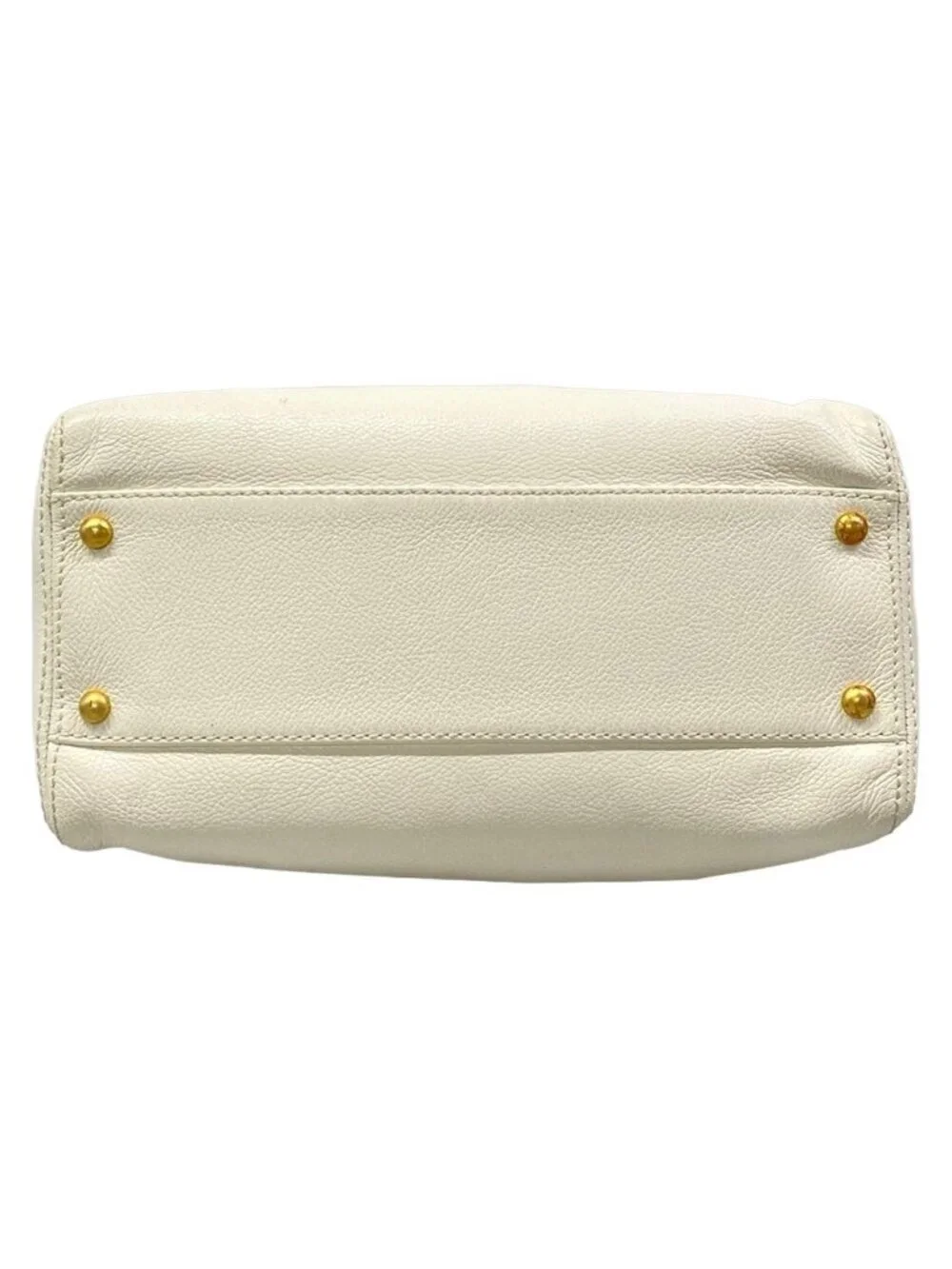 Chanel Handbag White Chain Handle Gold CC Logo Leather